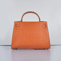 Hermes Kelly 32cm Ostrich Vein 6108 Orange Golden