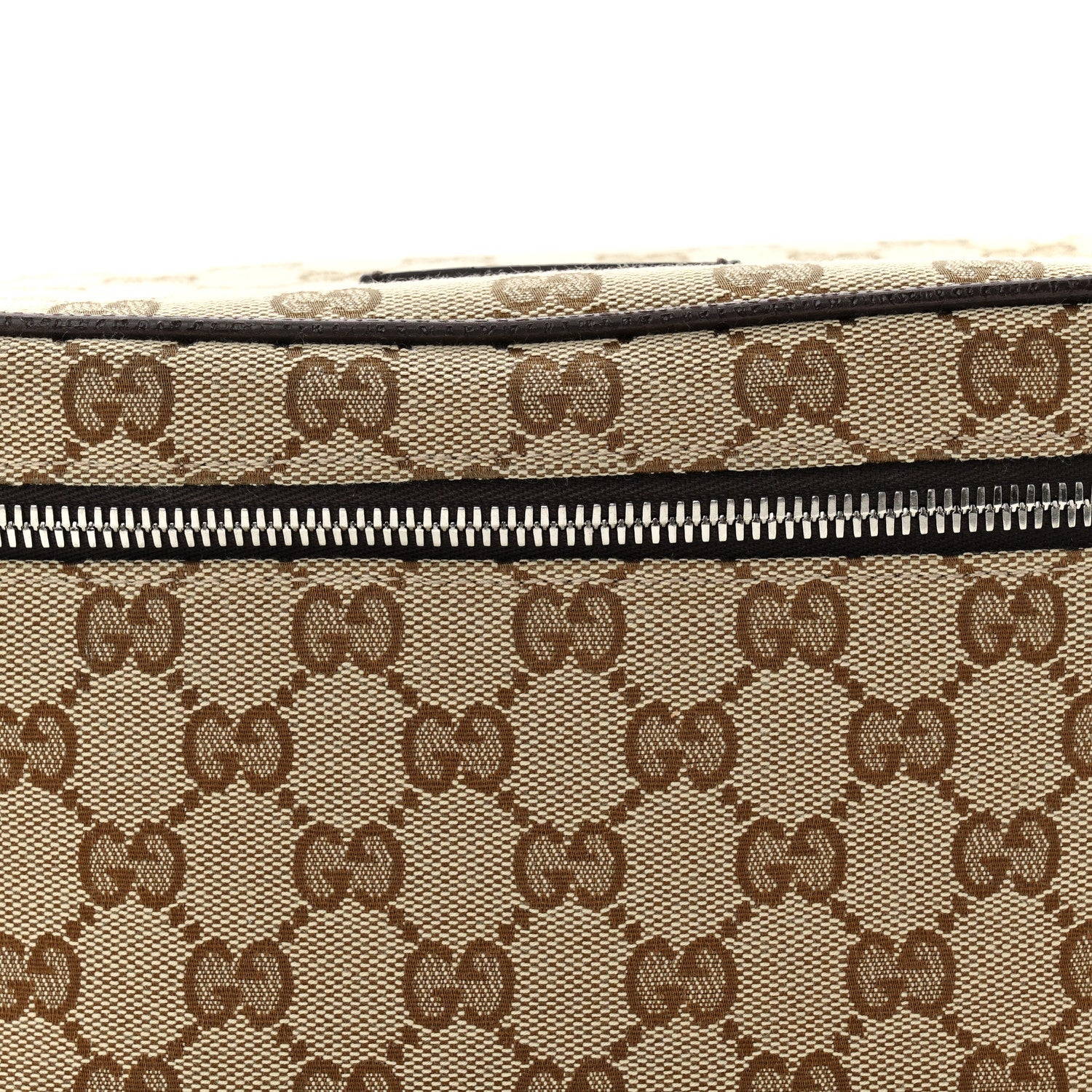 Gucci Monogram Dollar Calfskin Waist Pouch Beige Ebony Testa di Moro Marrone Scuro