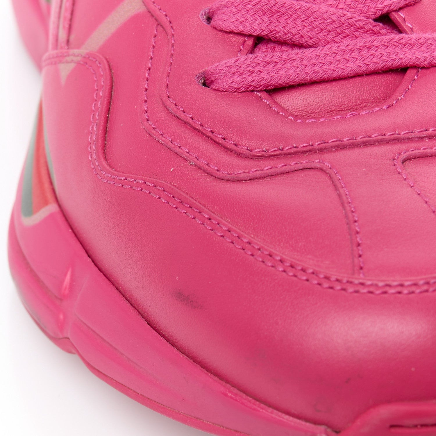 Gucci Calfskin Logo Womens Rhyton Sneakers 35 Box Pink