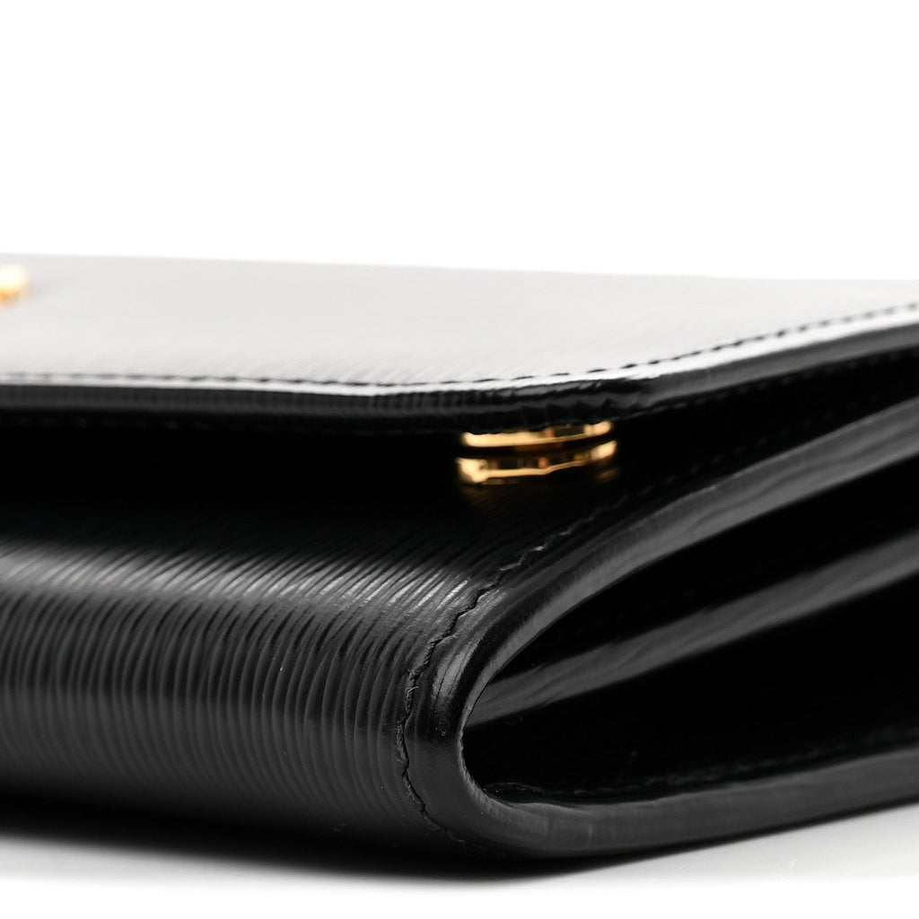 Prada Vitello Move Metal Oro Chain Wallet Black