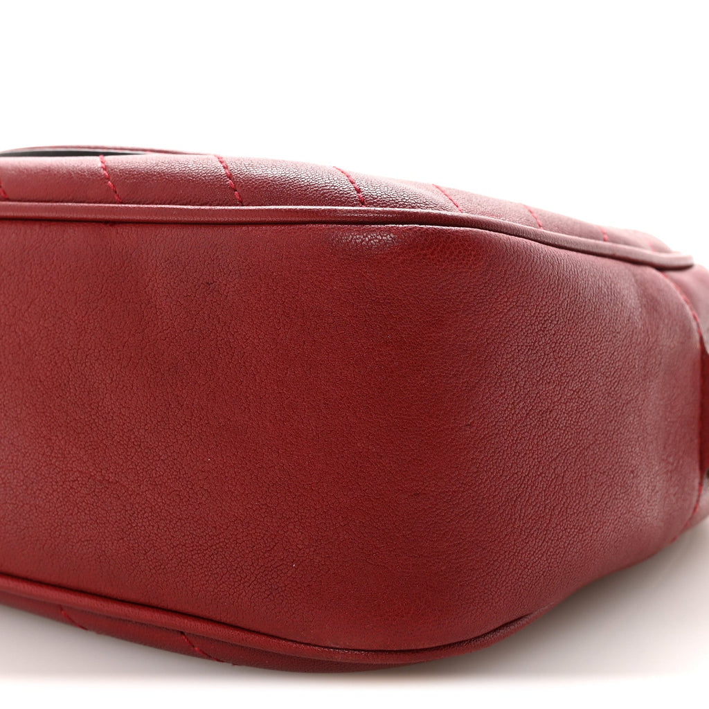 Gucci Sakai Be Green Calfskin Diagonal Stitched Small Blondie Shoulder Bag Rosso