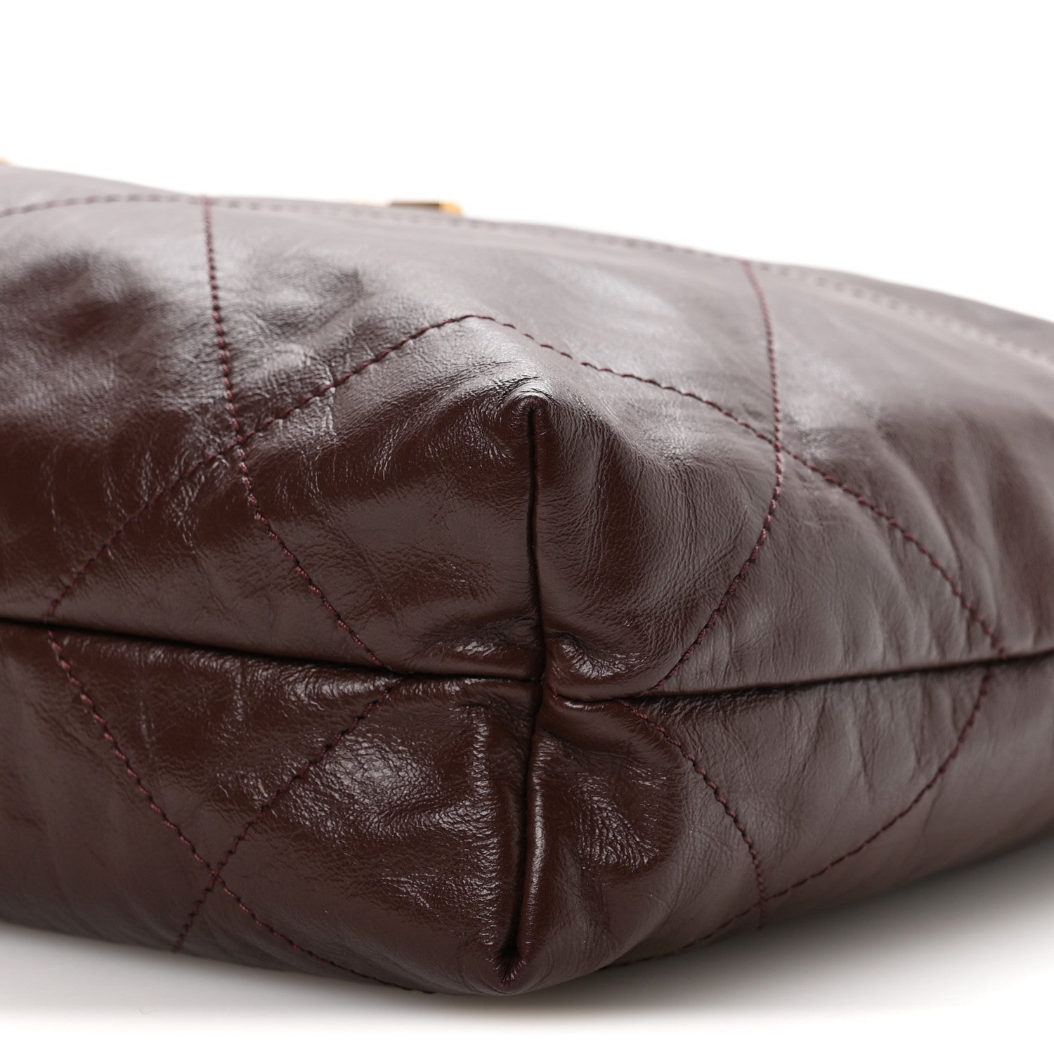 Chanel Shiny Calfskin Quilted Small Chanel 22 Dark Brown