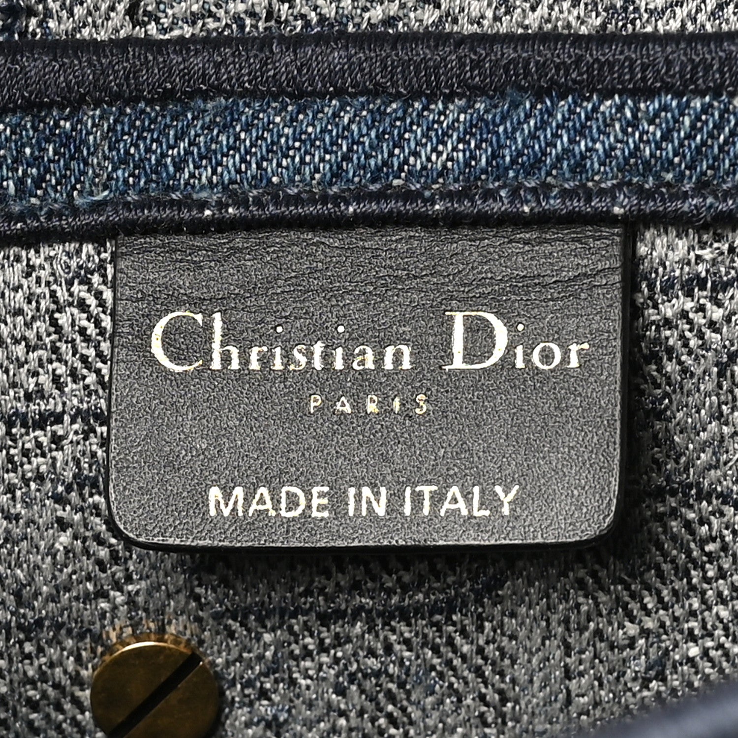 Christian Dior Oblique Embroidered Saddle Bag Denim Blue