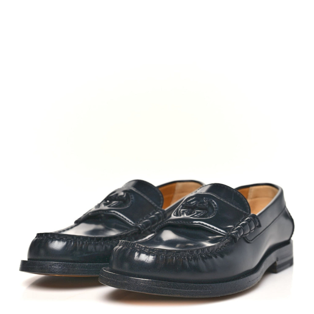 Gucci Millennial Ribot Cut Out Interlocking G Loafers 35.5 Black