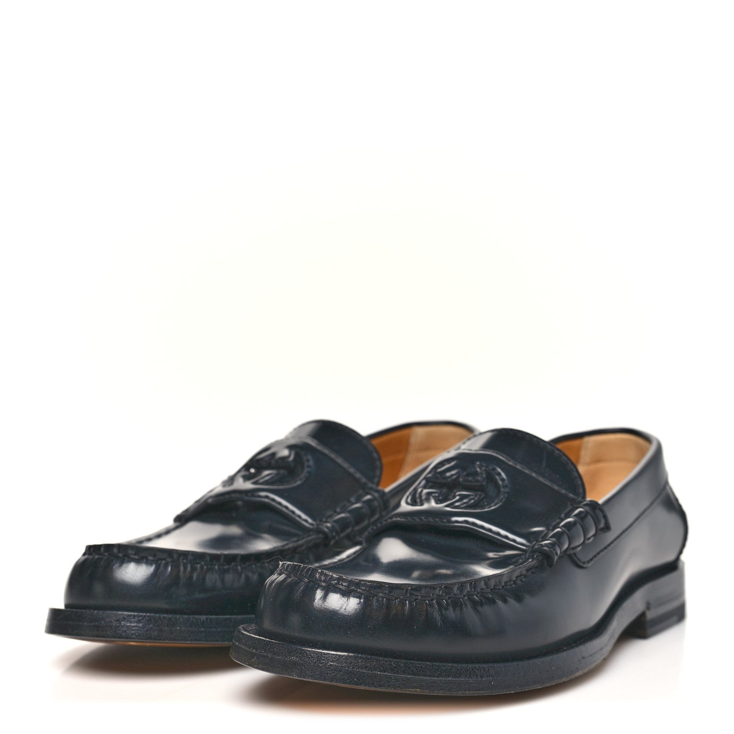 Gucci Millennial Ribot Cut Out Interlocking G Loafers 35.5 Black