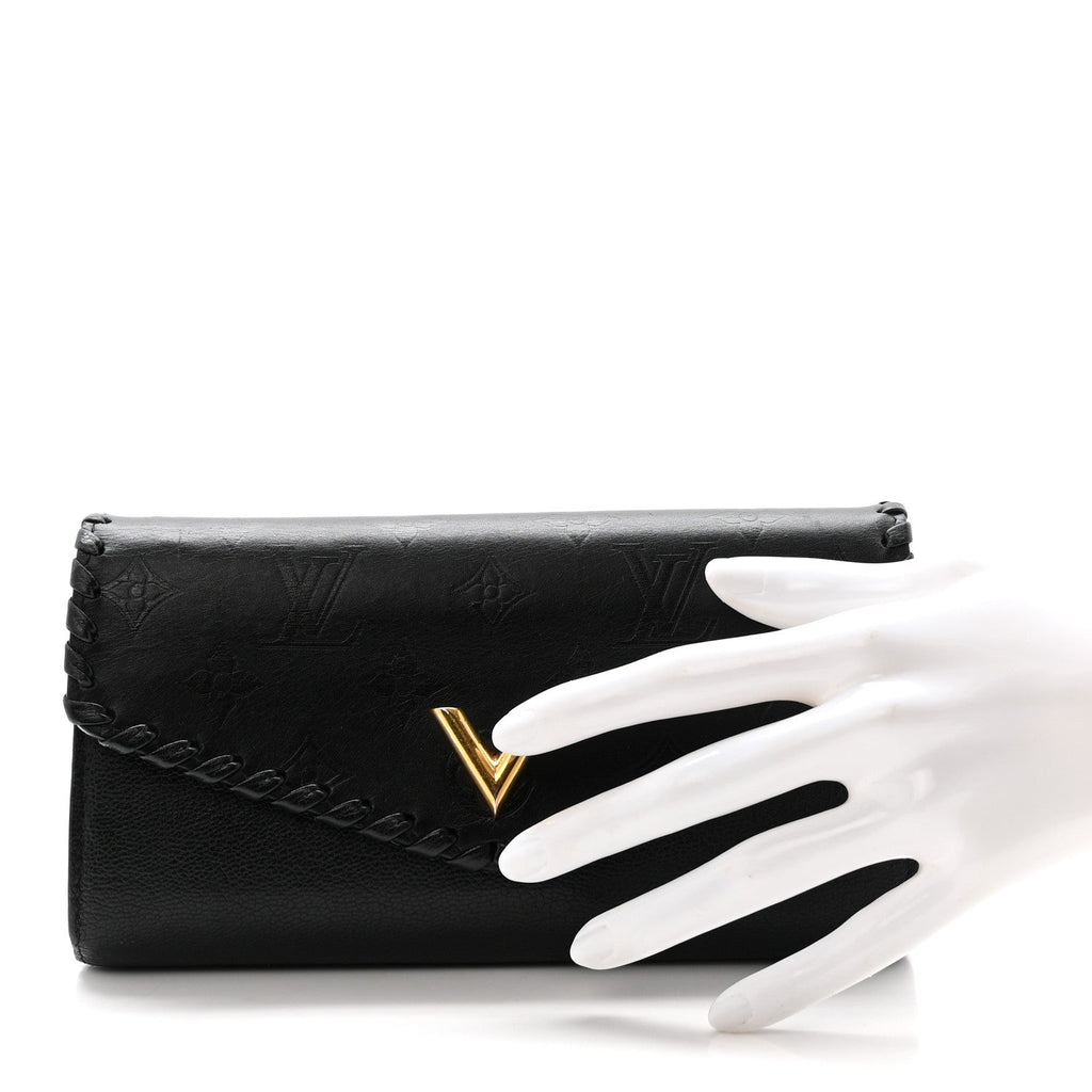 Louis Vuitton Monogram Cuir Plume Very Wallet Black