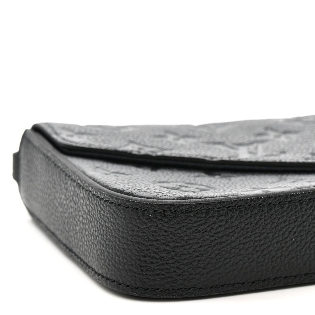 Louis Vuitton Empreinte Pochette Felicie Chain Wallet Black