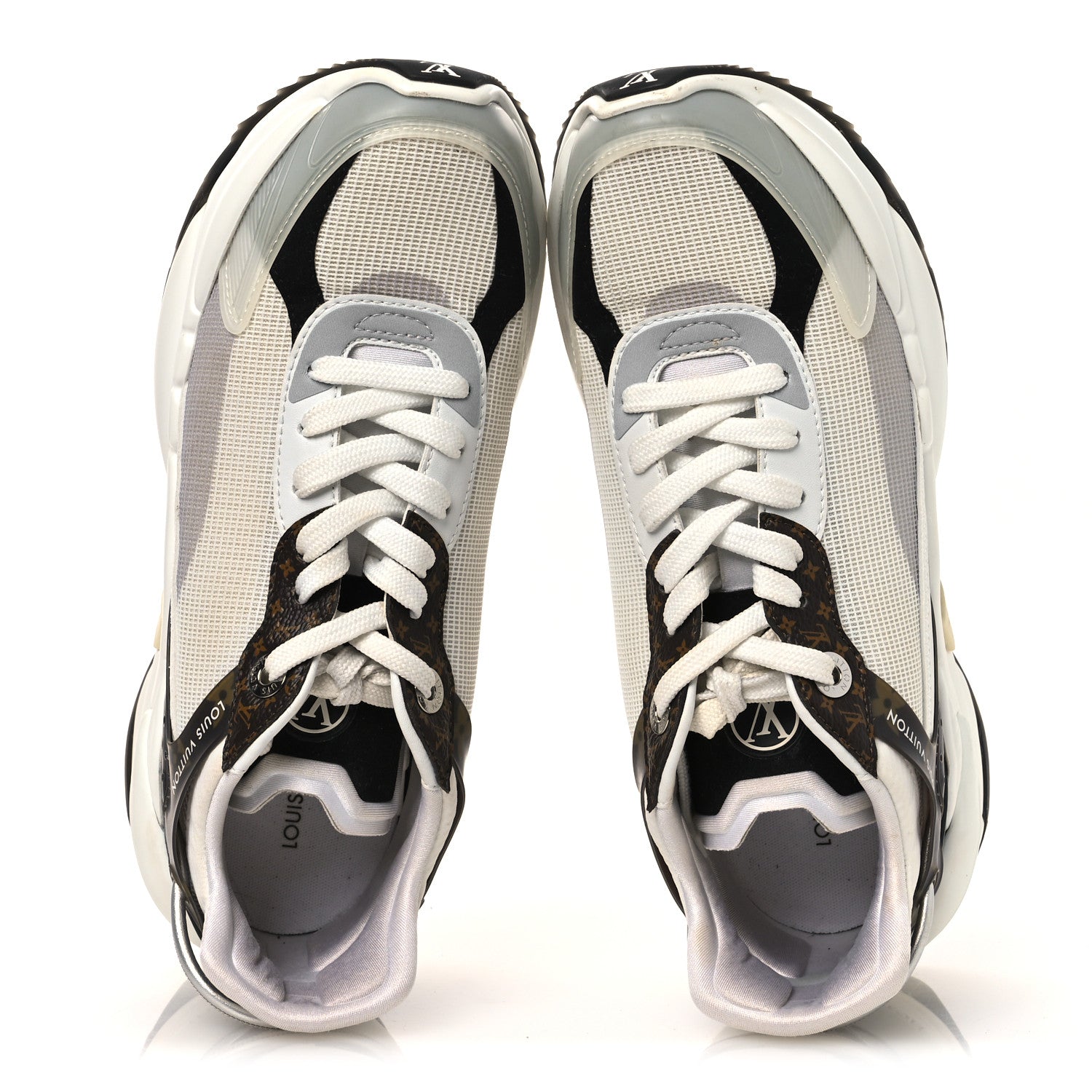 Louis Vuitton Monogram Calfskin Run 55 Sneakers 38 White