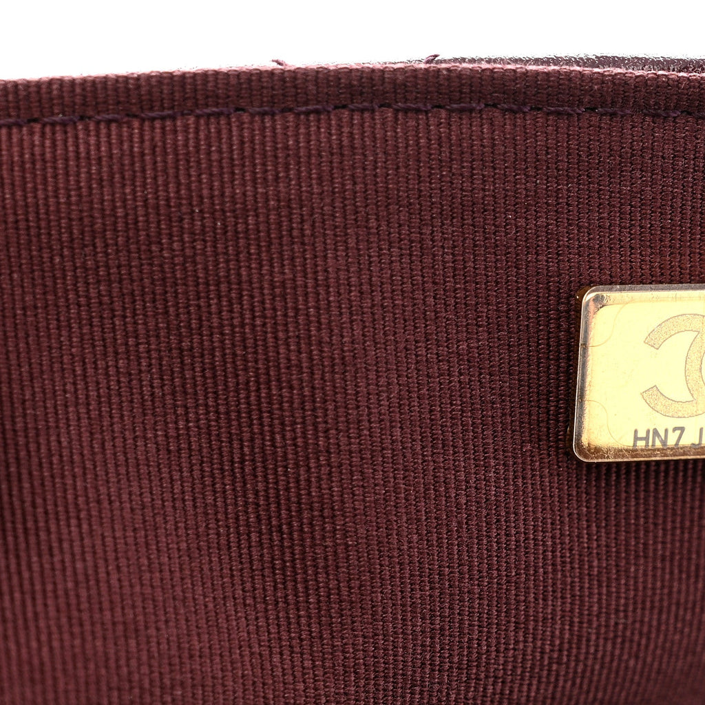 Chanel Grained Calfskin Quilted XXL Travel Flap Bag Burgundy