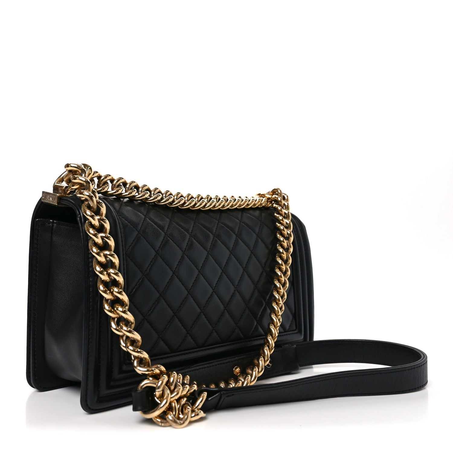 Chanel Lambskin Quilted Medium Boy Flap Black