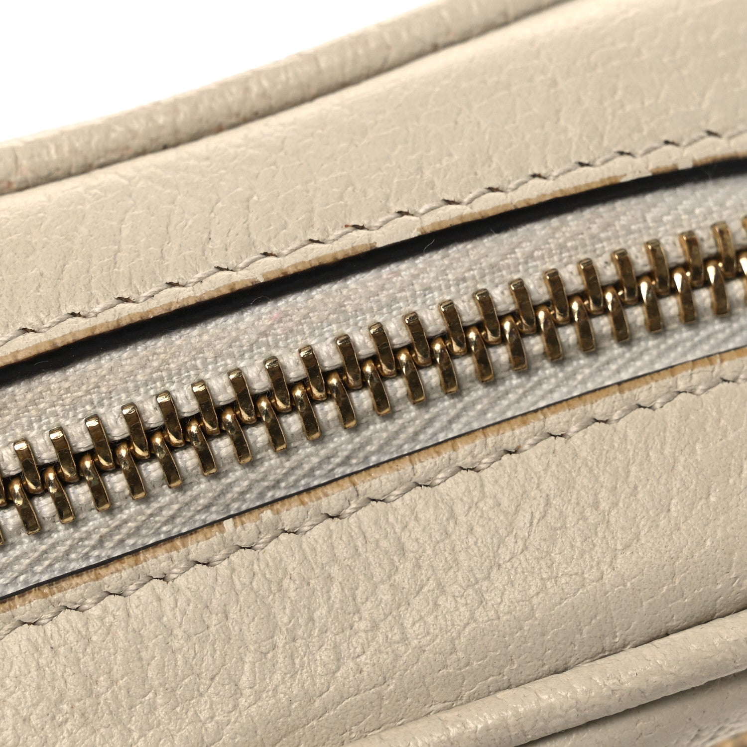 Gucci Textured Dollar Calfskin Web Mini Ophidia Shoulder Bag Mystic White