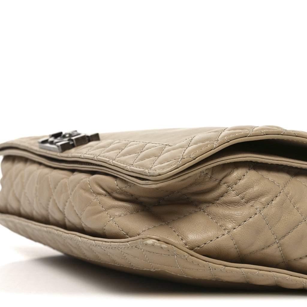 Chanel Calfskin Large Boy Reverso Flap  Beige