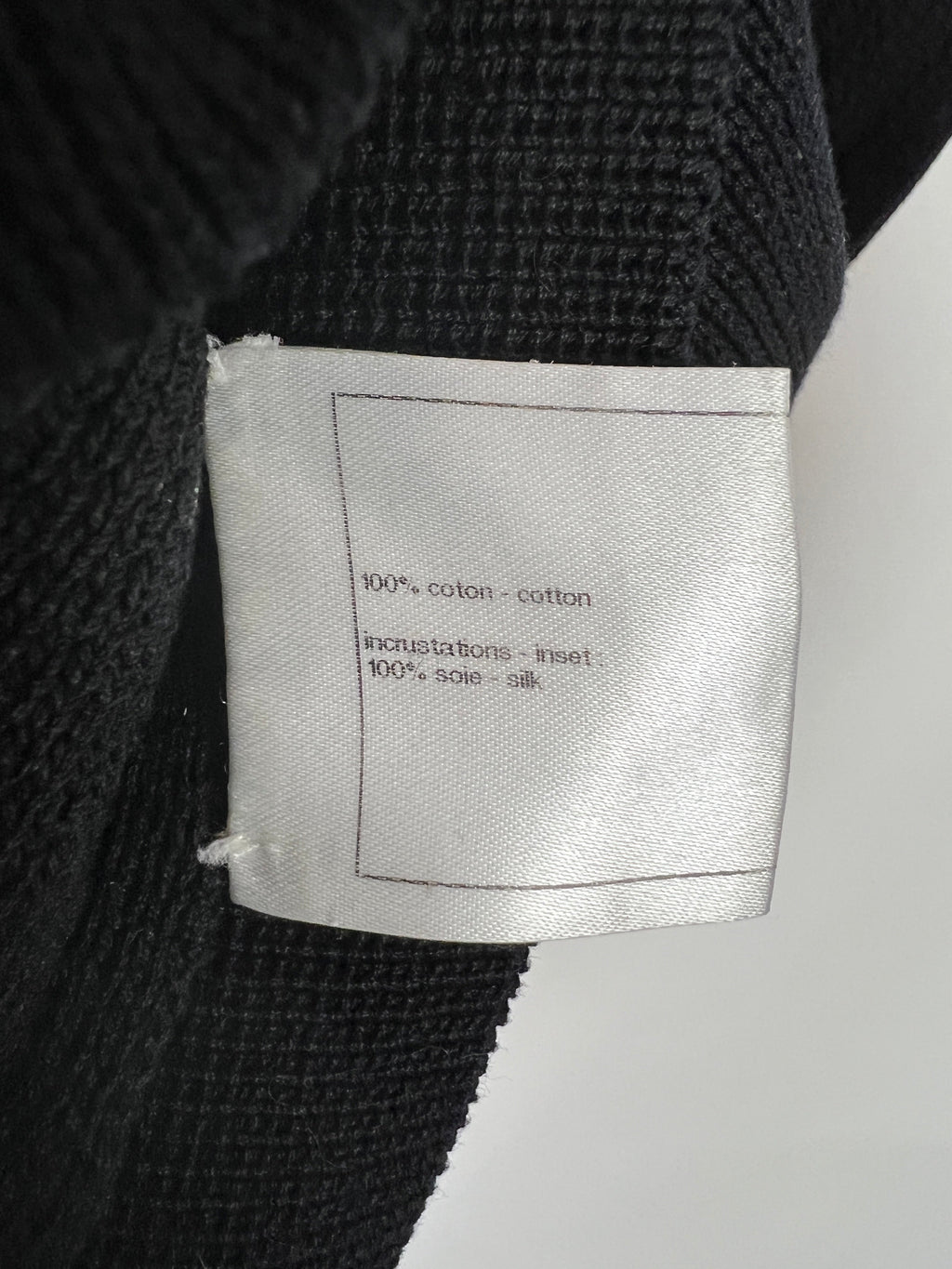 Chanel 12P Black Knitted Short-Sleeve Dress with White Trim Detail FR 40 (UK 12)