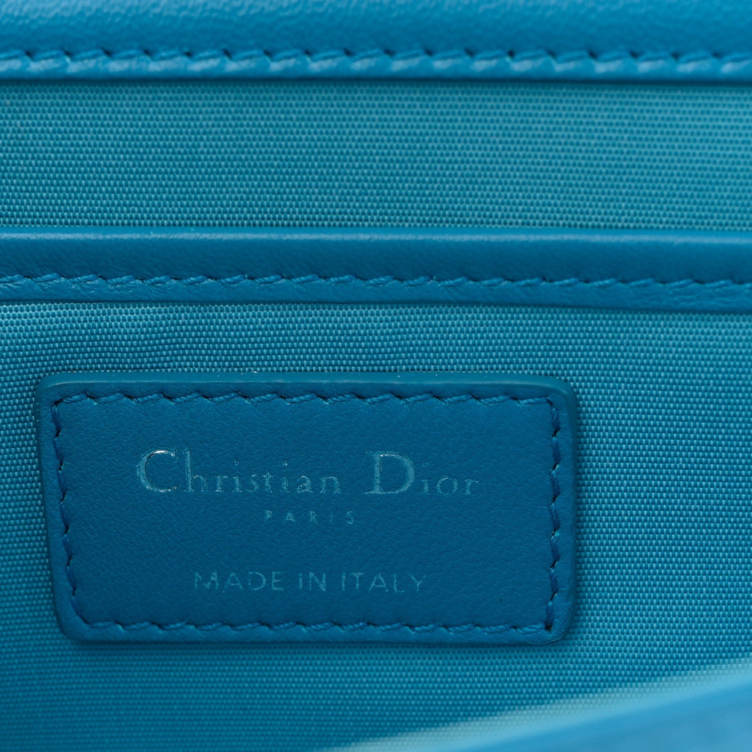 Christian Dior Lambskin Cannage Lady Dior Convertible Clutch Blue