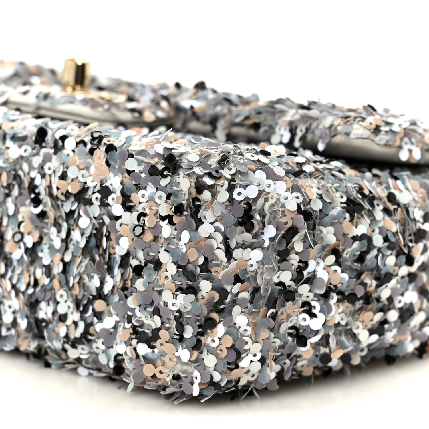 Chanel Sequin Mini Flap Gray Black White Pearly White