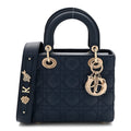 Christian Dior Lambskin Cannage Small My ABCDior Lady Dior Blue