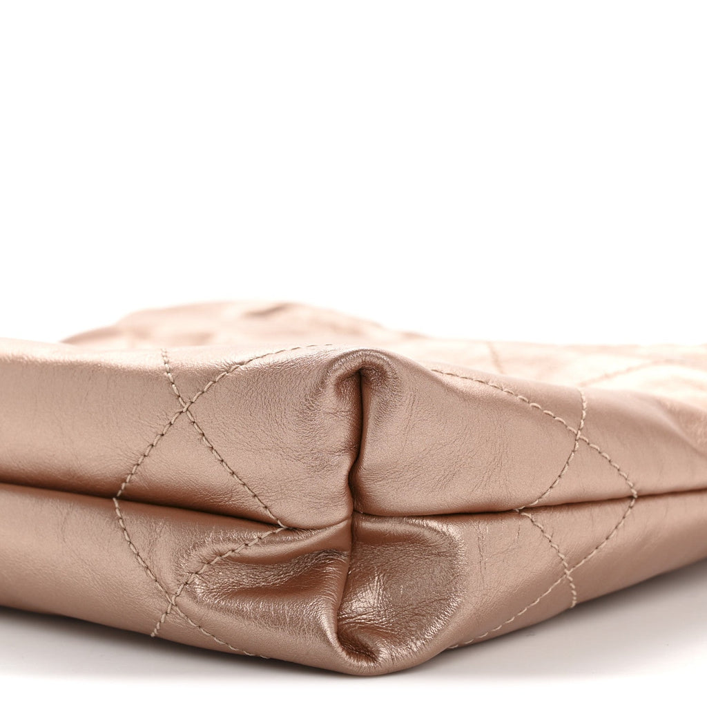 Chanel Metallic Calfskin Quilted Mini Chanel 22 Copper