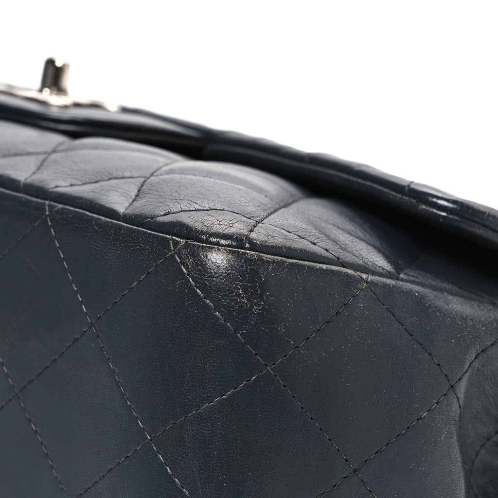 Chanel Lambskin Quilted Jumbo Single Flap Grey