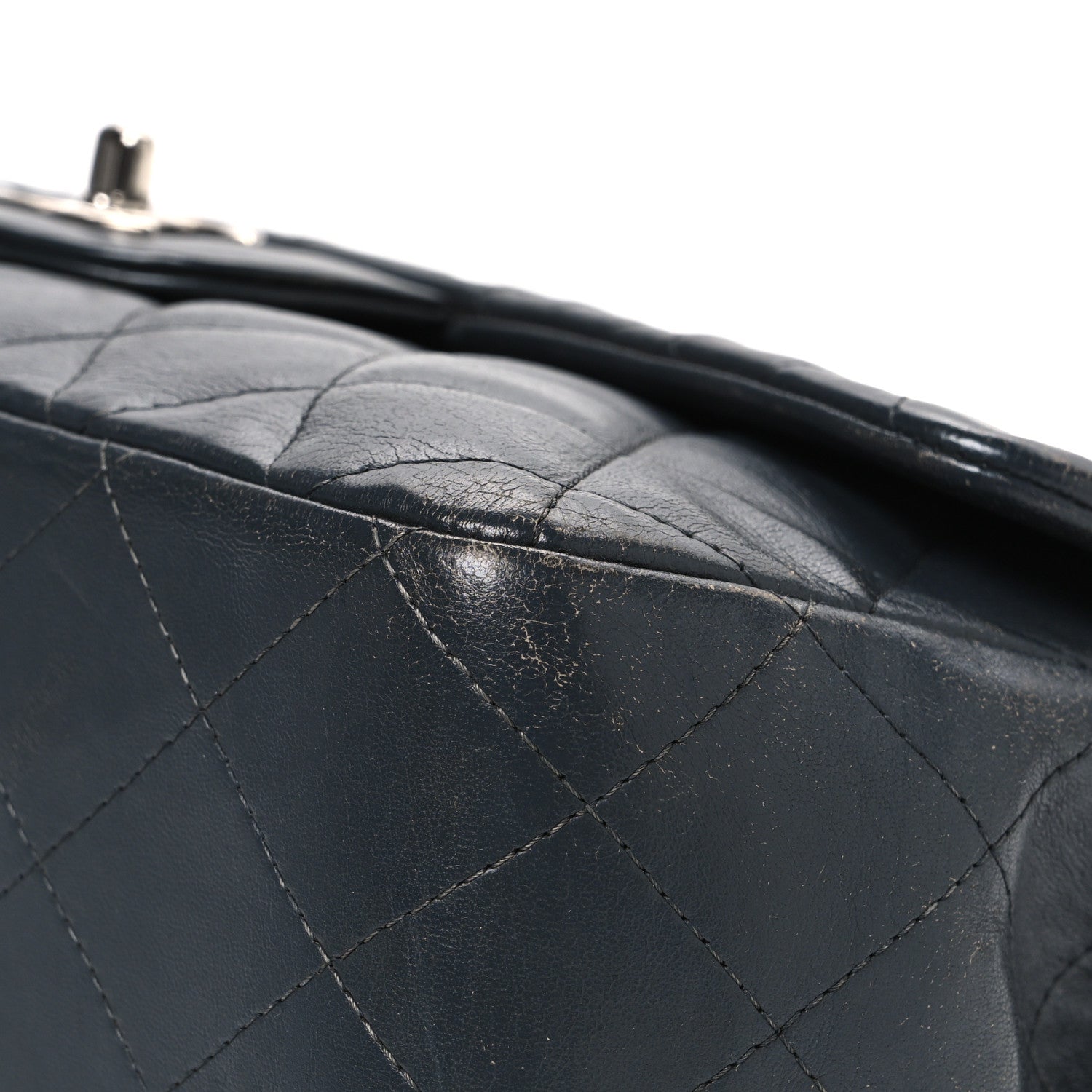 Chanel Lambskin Quilted Jumbo Single Flap Grey