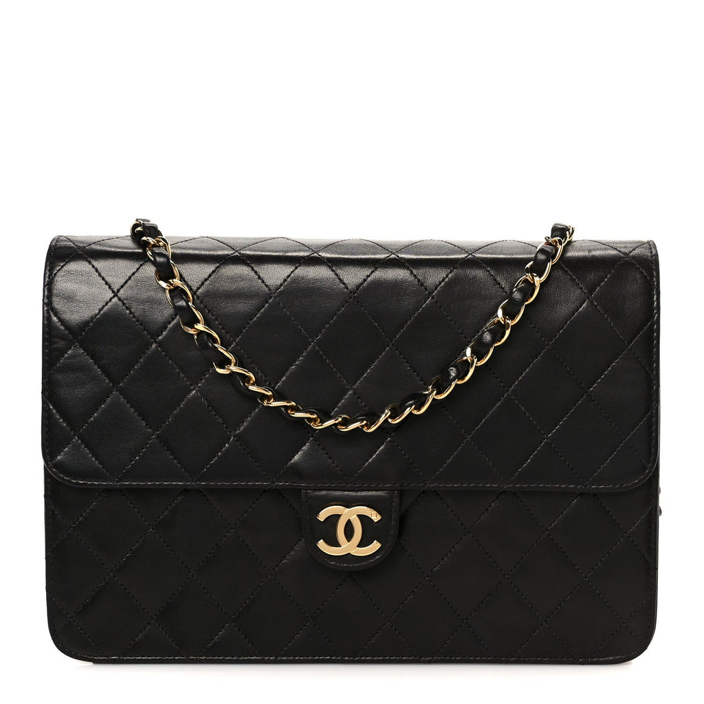 Chanel Lambskin Quilted Medium Single Flap Black