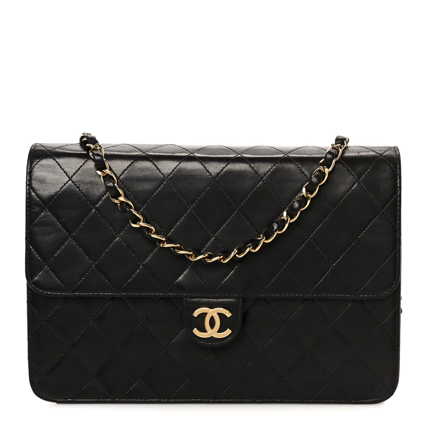 Chanel Lambskin Quilted Medium Single Flap Black