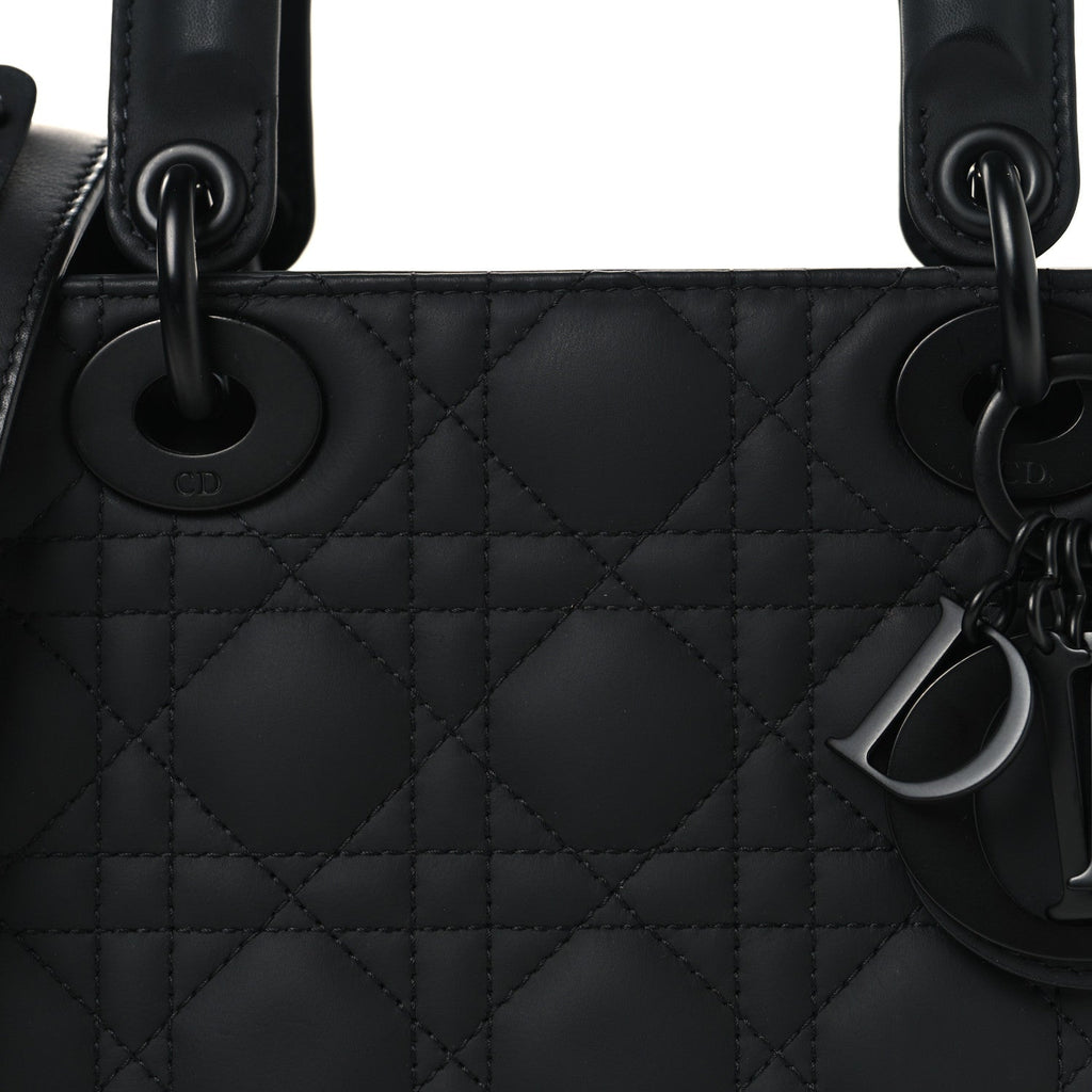 Christian Dior Ultra Matte Calfskin Cannage Small My ABCDior Lady Dior Black