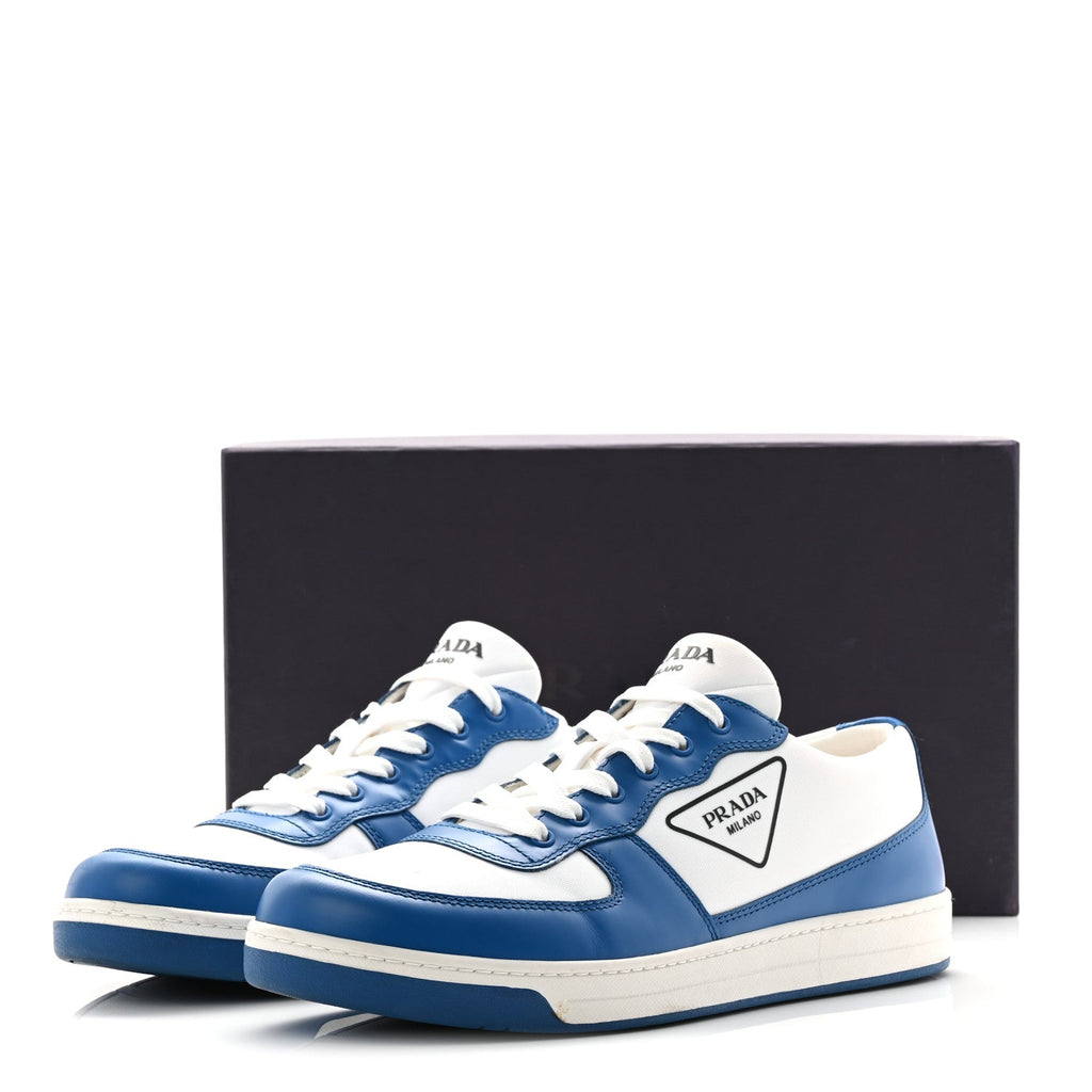 Prada Vitello Sport Spazzolato Rois Triangle Logo Downtown Low Top 30mm Sneakers 9.5