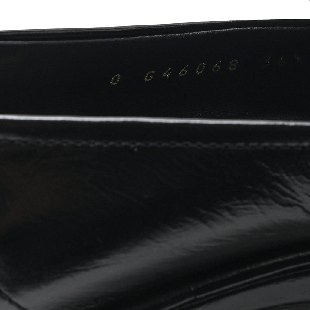 Chanel Shiny Calfskin Logo Loafers 36.5 Black