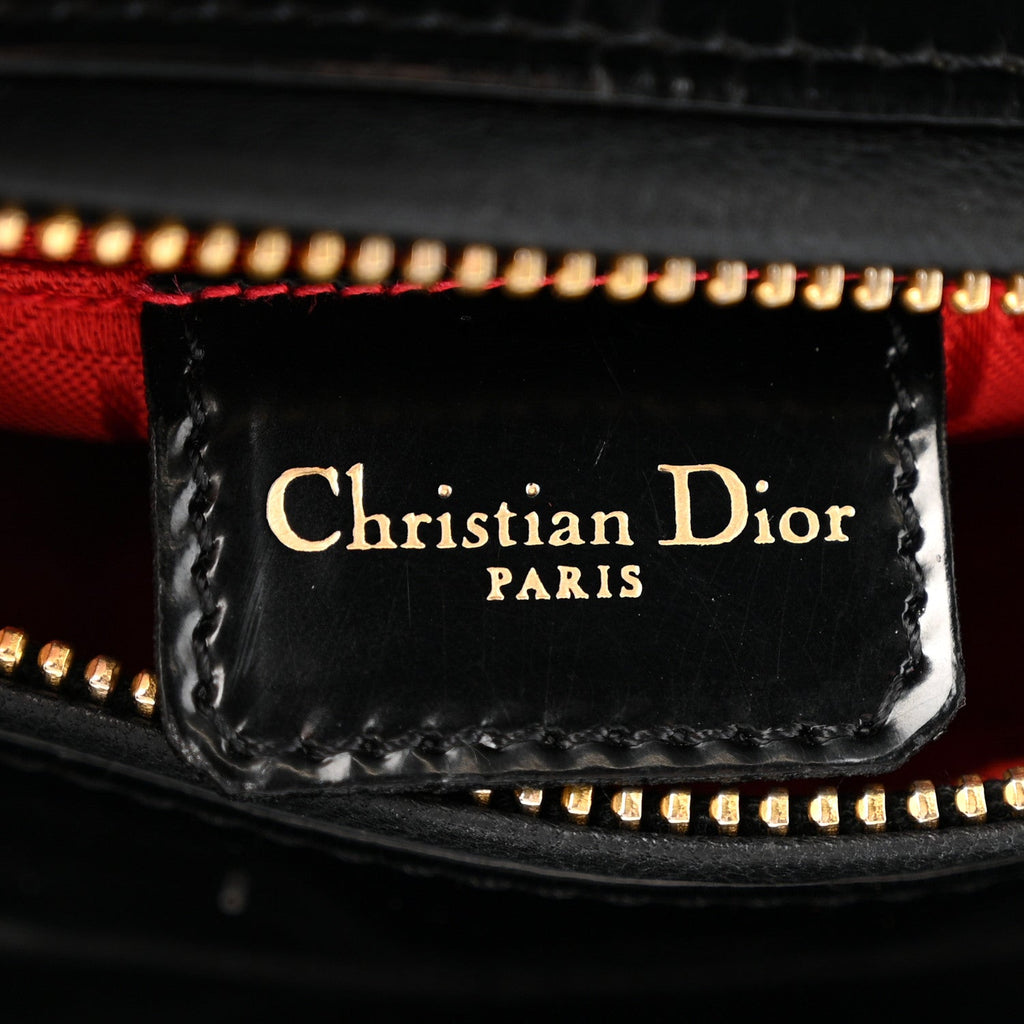 Christian Dior Patent Cannage Medium Lady Dior Black