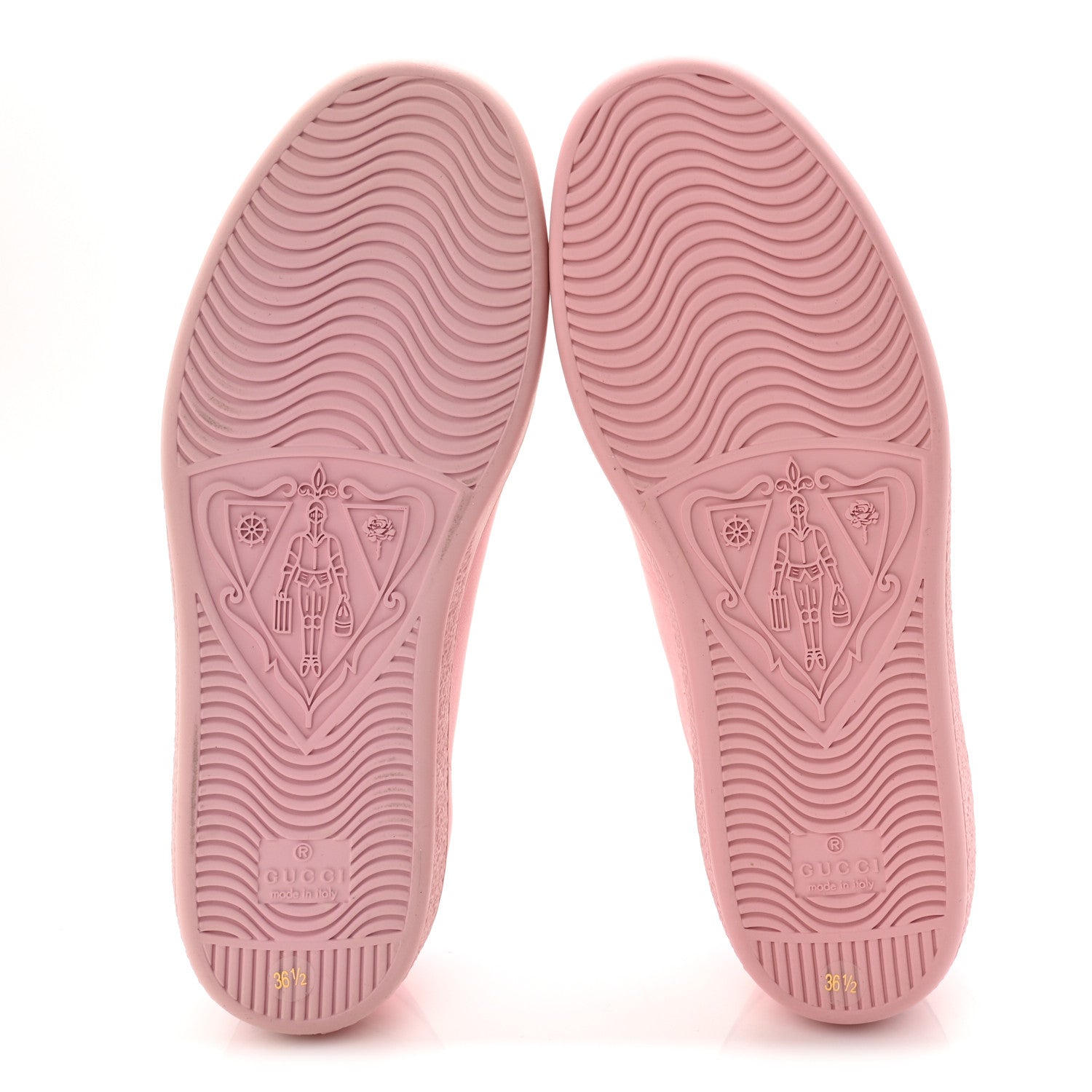 Gucci Miro Soft Calfskin Interlocking G Perforated Womens Ace Sneakers 36.5 Wild Rose Lapis