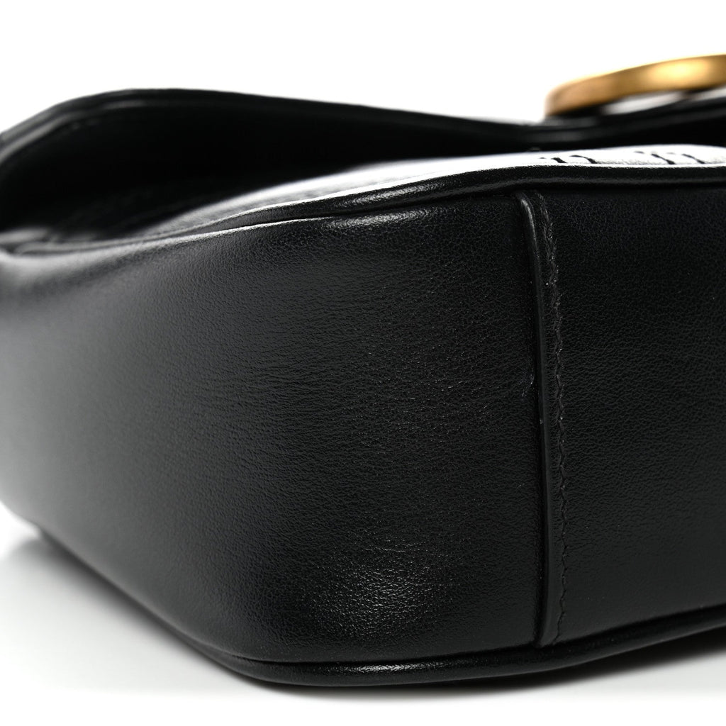 Gucci Calfskin Matelasse Mini GG Marmont Shoulder Bag Black