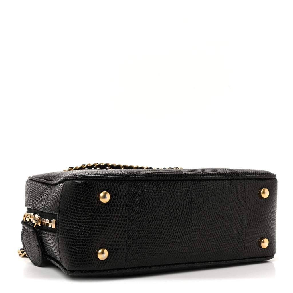 Chanel Lizard Coco Vintage Camera Case Black