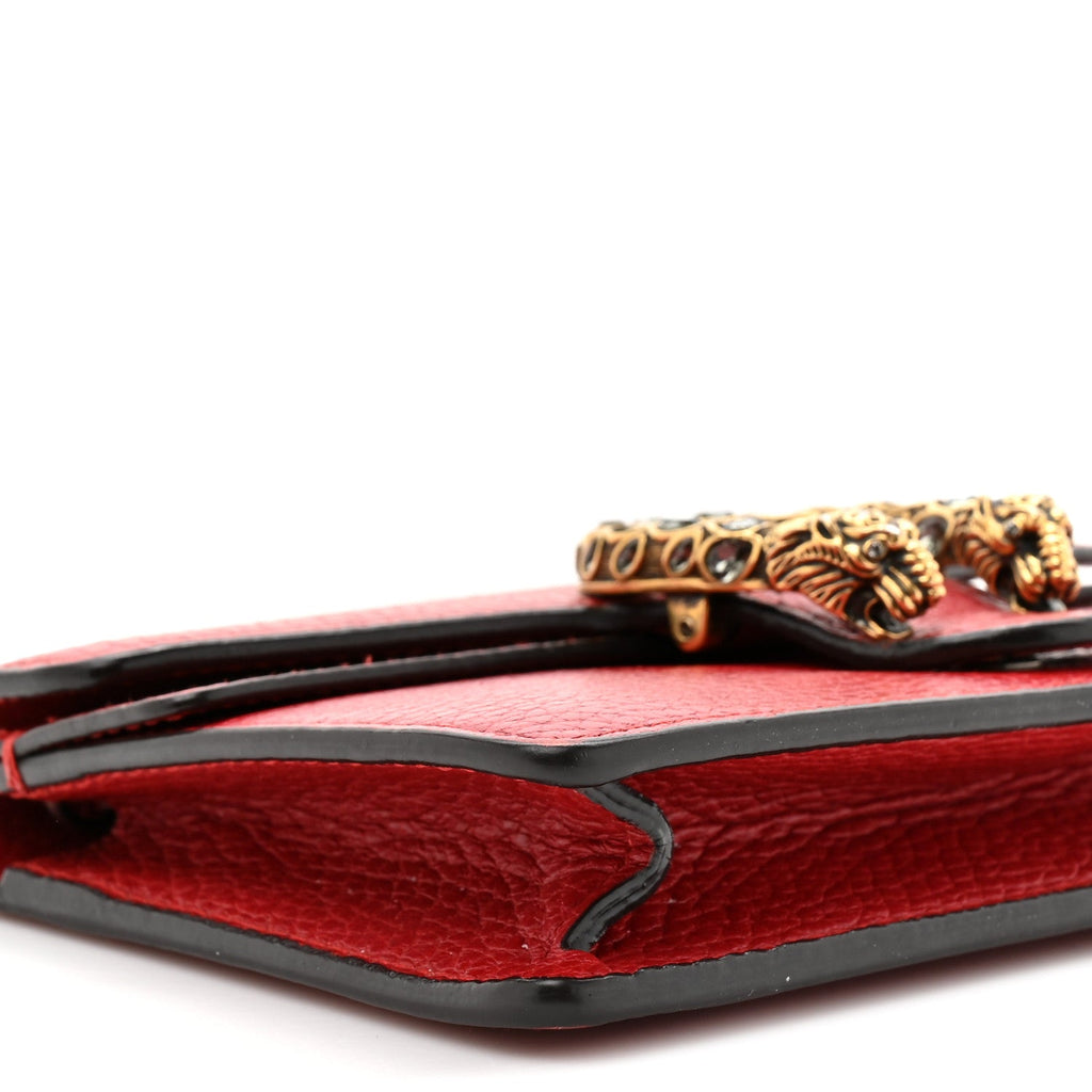 Gucci Calfskin Super Mini Dionysus Shoulder Bag Hibiscus Red