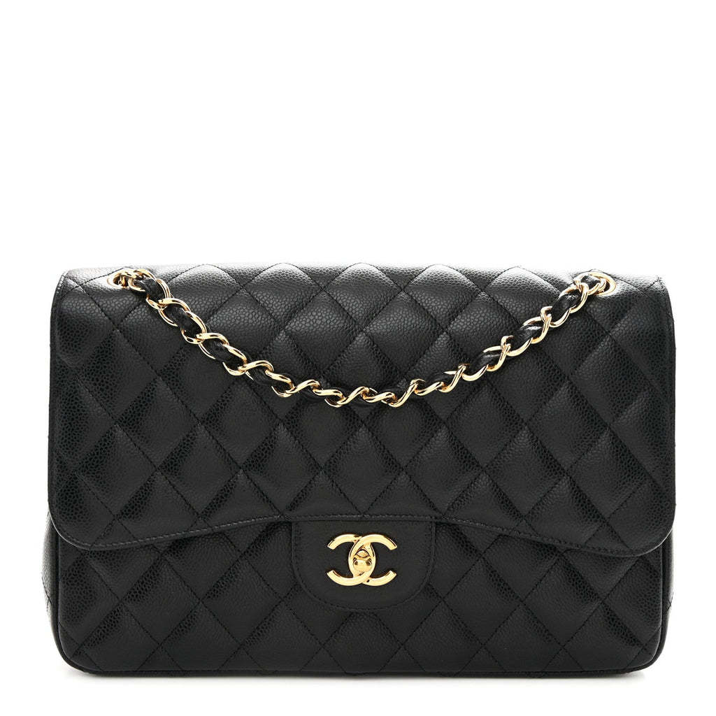 Chanel Caviar Quilted Jumbo Double Flap Black