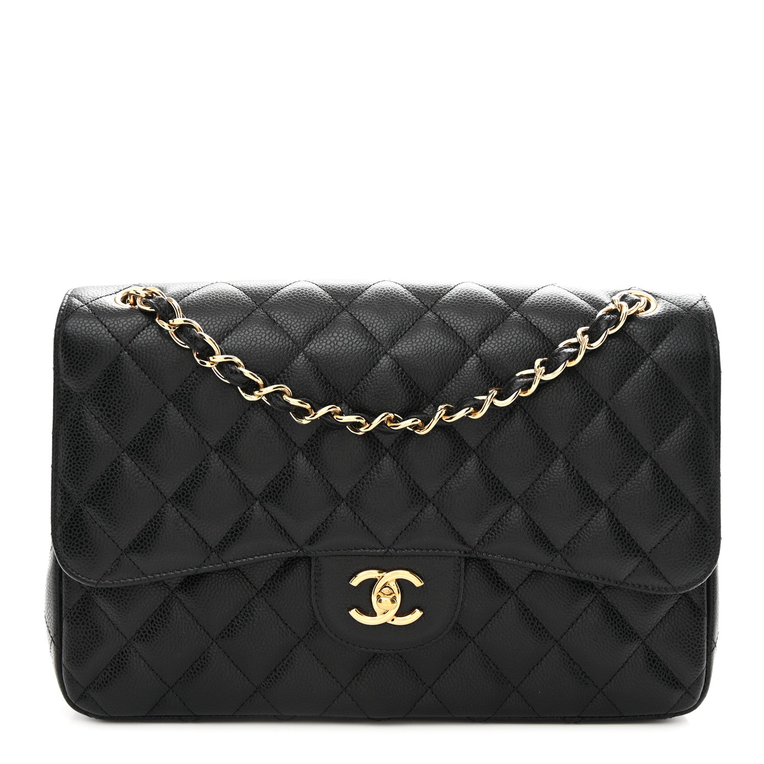 Chanel Caviar Quilted Jumbo Double Flap Black