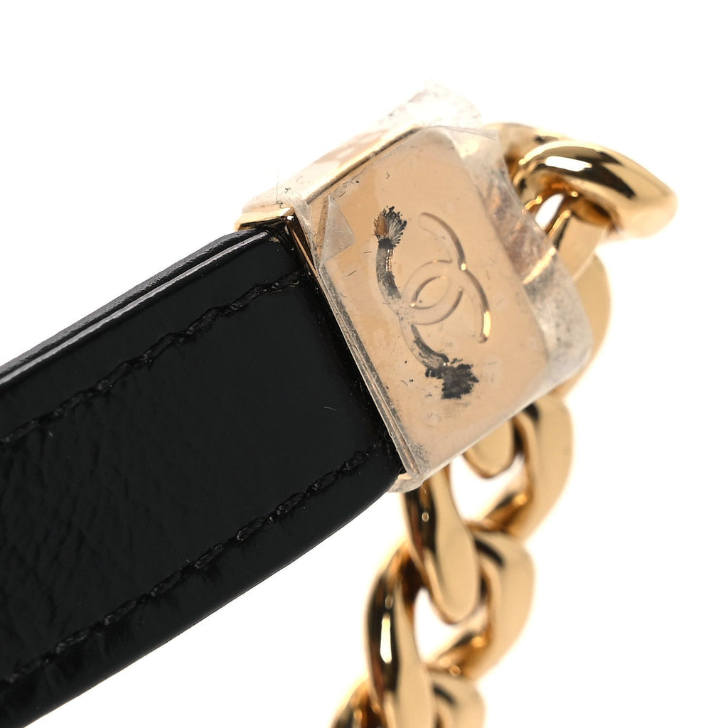 Chanel Shiny Crumpled Calfskin Minaudiere Clutch With Chain Black