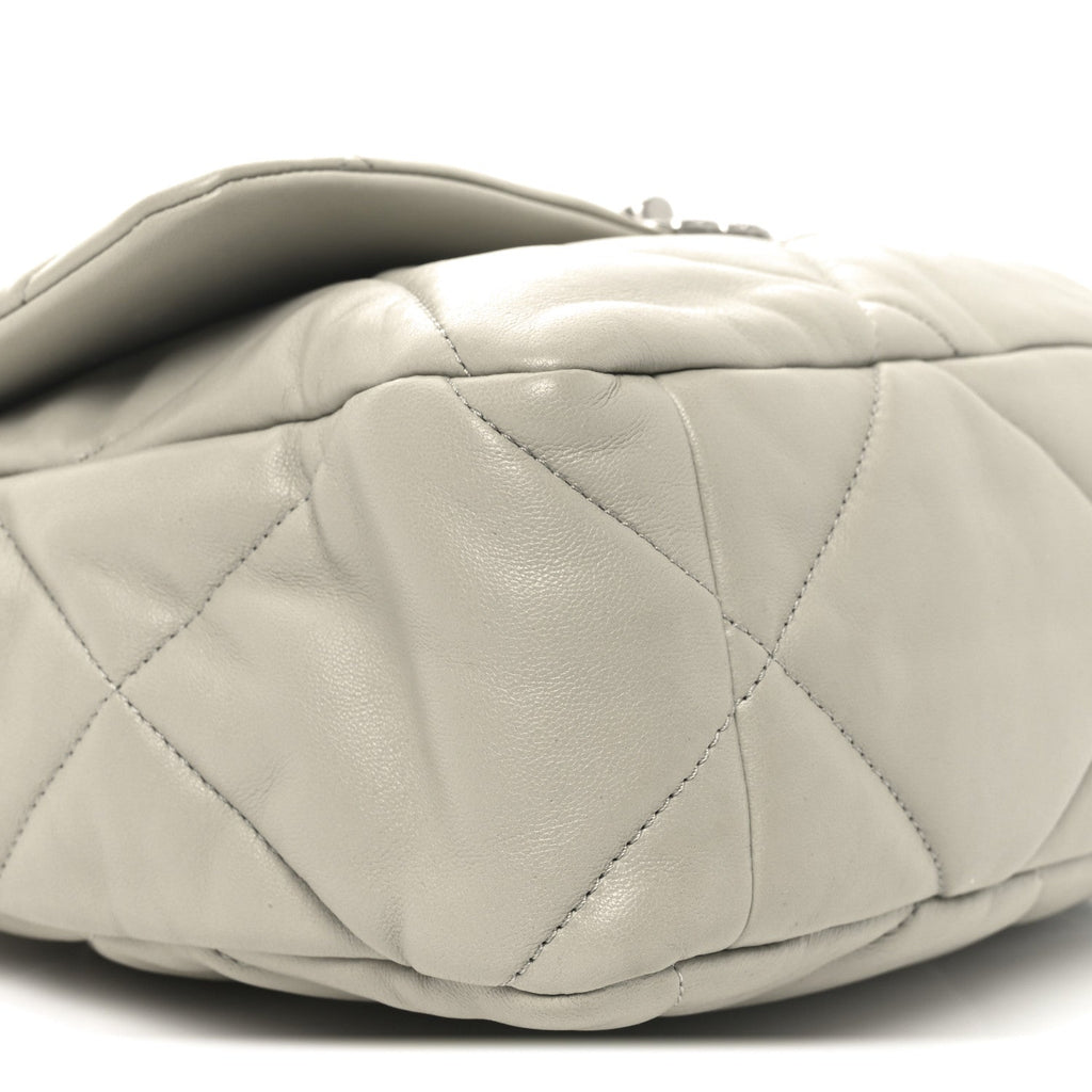 Chanel Lambskin Quilted Large Chanel 19 Flap Grey