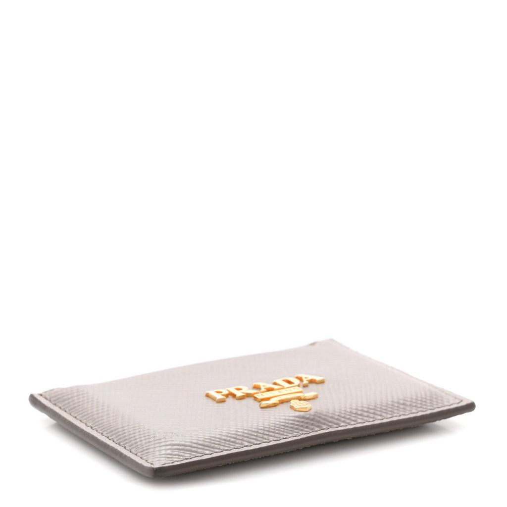 Prada Saffiano Metal Card Case Argilla