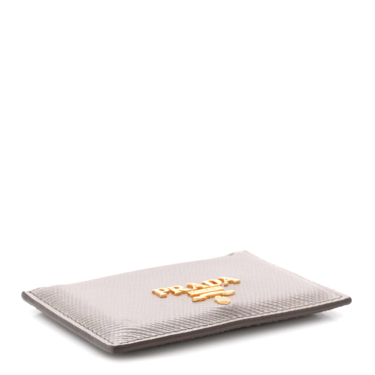 Prada Saffiano Metal Card Case Argilla
