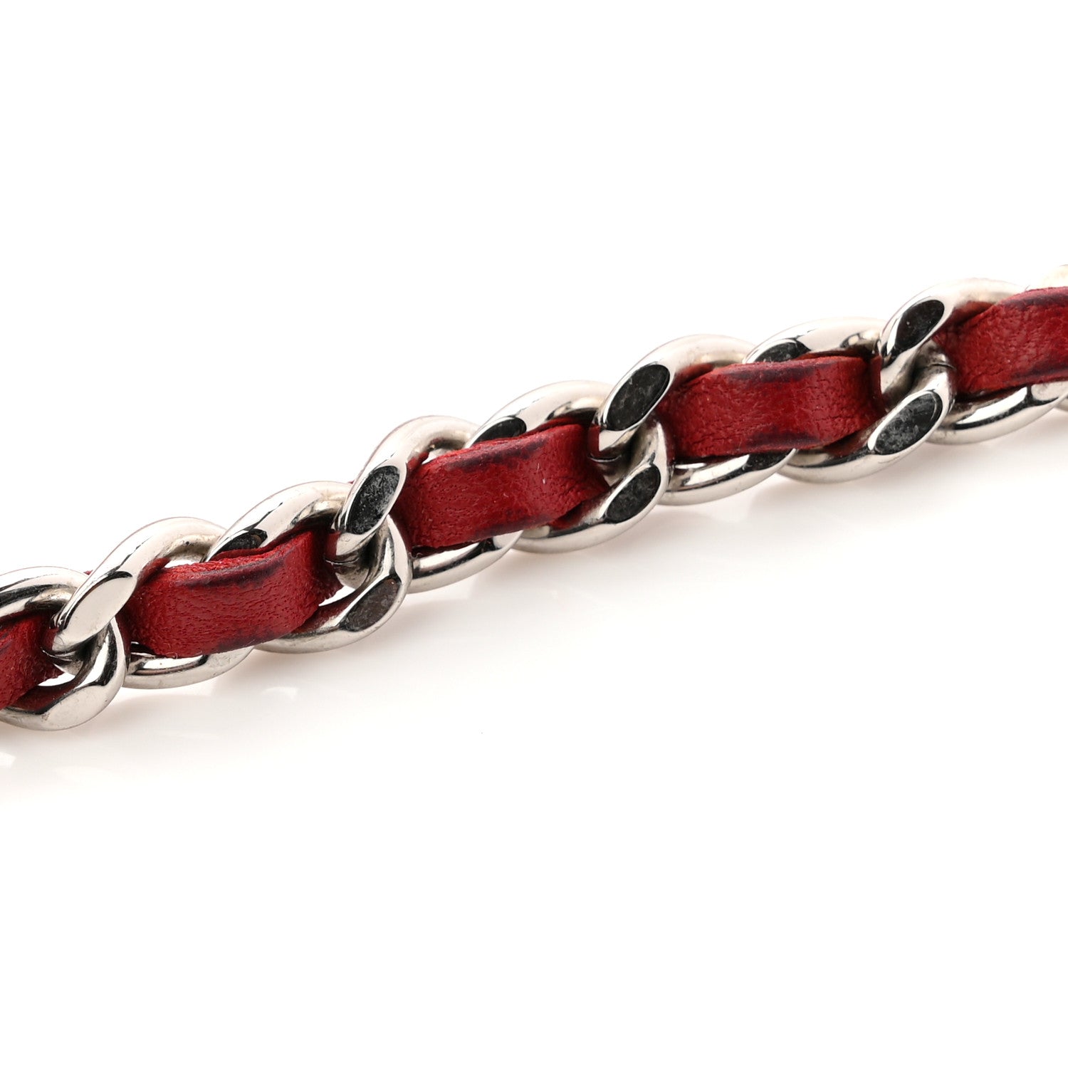 Chanel Lambskin Camellia Embossed Wallet On Chain WOC Red