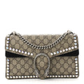 Gucci GG Supreme Monogram Crystal Small Dionysus Shoulder Bag Black