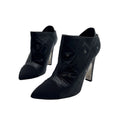 Chanel Black Quilted Leather Pointed Toe Ankle Boots - Sz 39.5