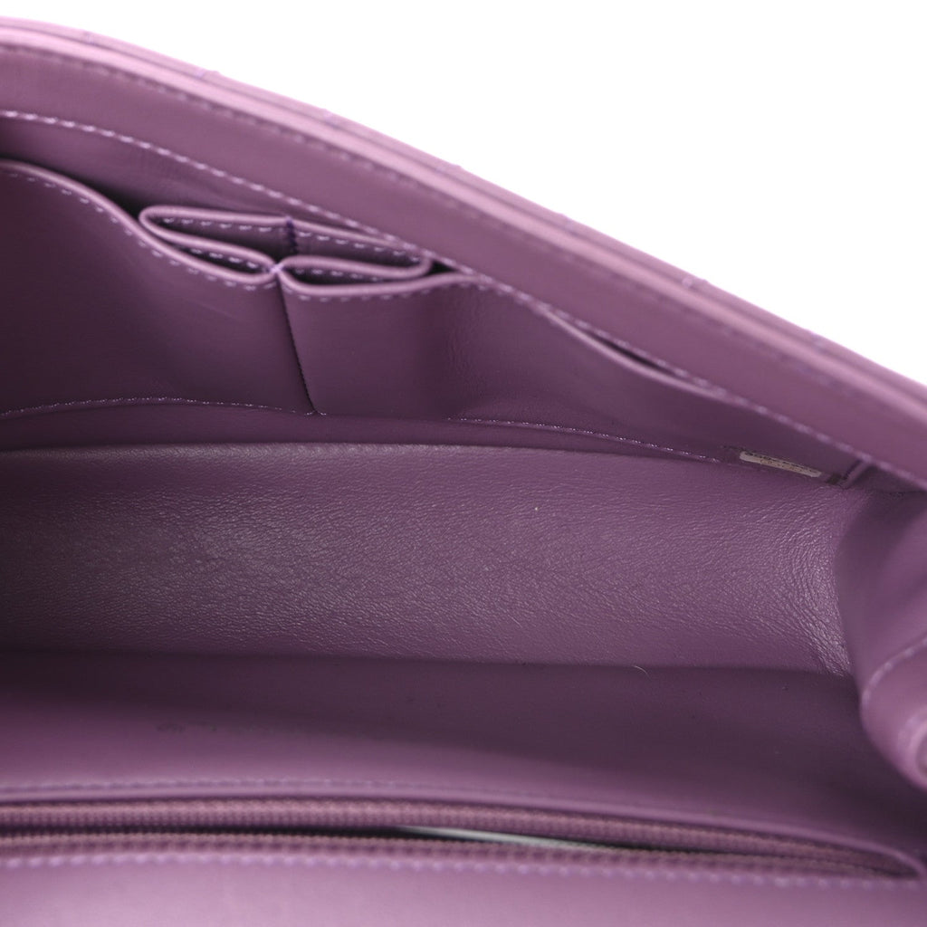 Chanel Lambskin Quilted Small CC Filigree Flap Purple
