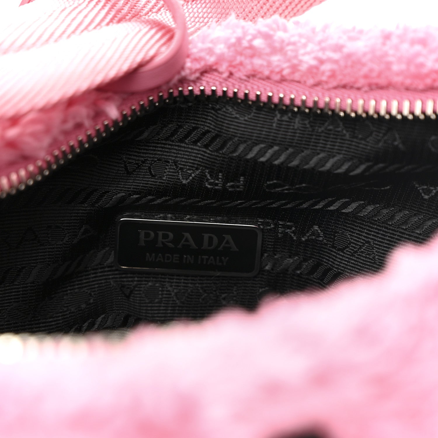 Prada Terry Cloth Mini Re-Edition 2000 Bag Petalo Black