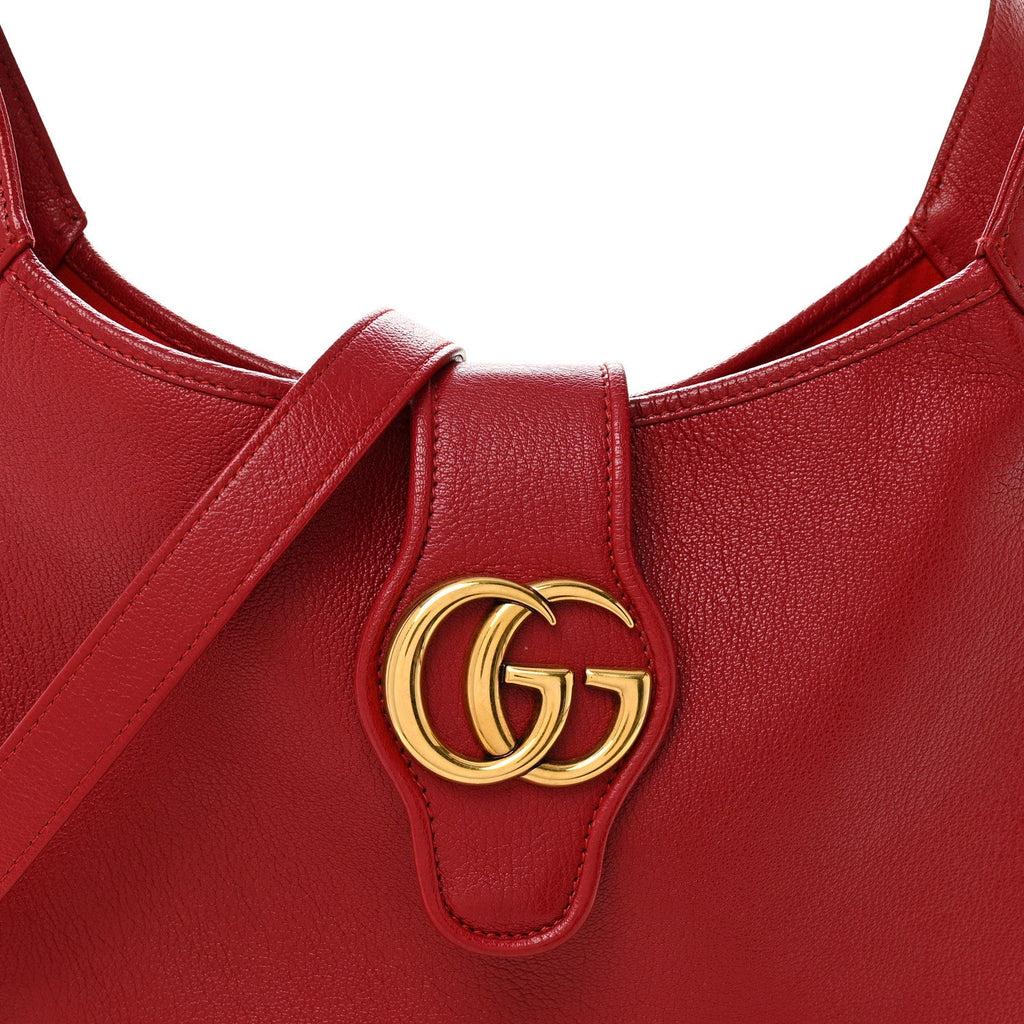 Gucci Goatskin Medium Aphrodite Shoulder Bag Hibiscus Red