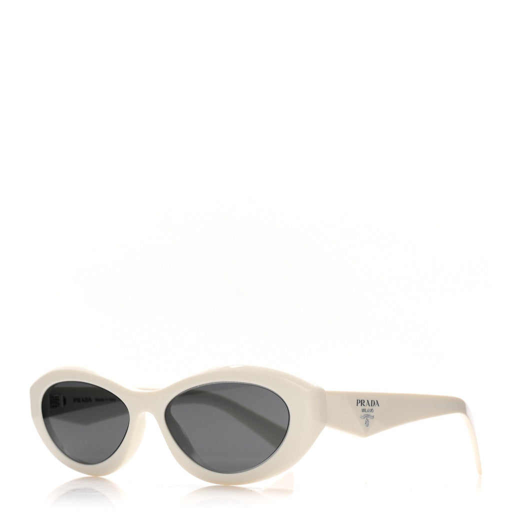 Prada Acetate Oval Sunglasses SPR 26Z Chalk White