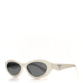 Prada Acetate Oval Sunglasses SPR 26Z Chalk White