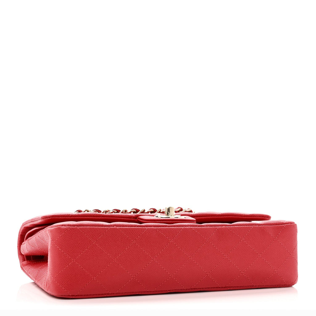 Chanel Caviar Quilted Medium Double Flap Red