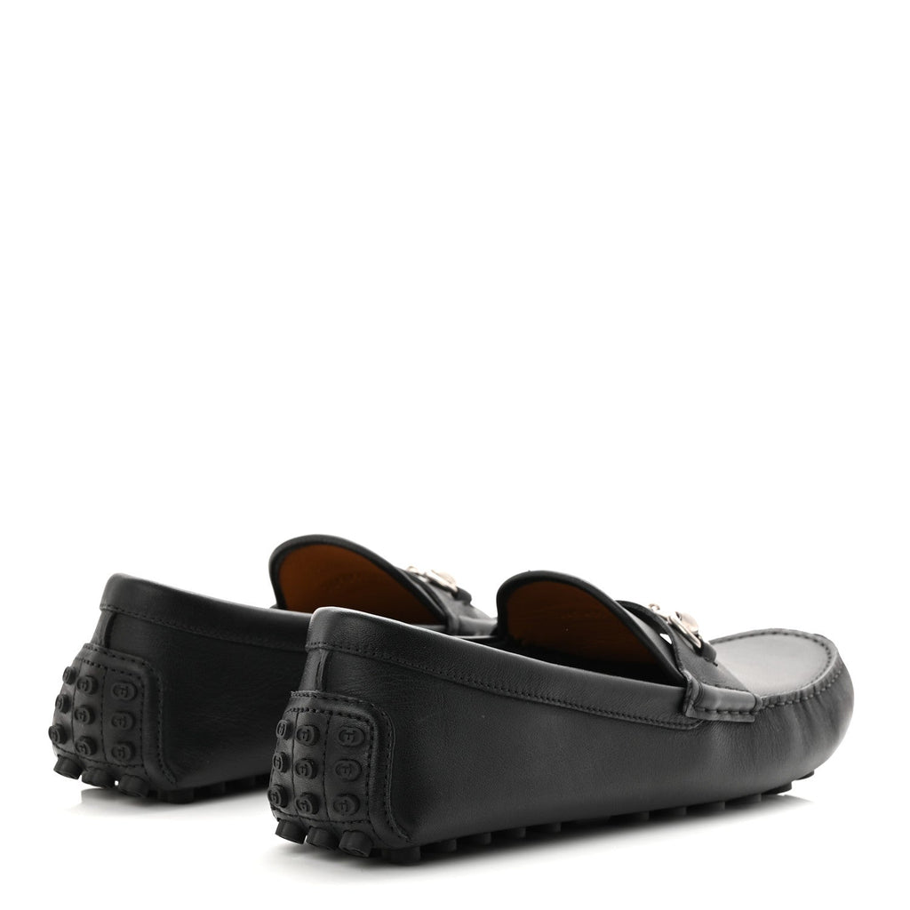 Gucci Soft Clove Calfskin Mens Horsebit Driver Loafers 9.5 Black