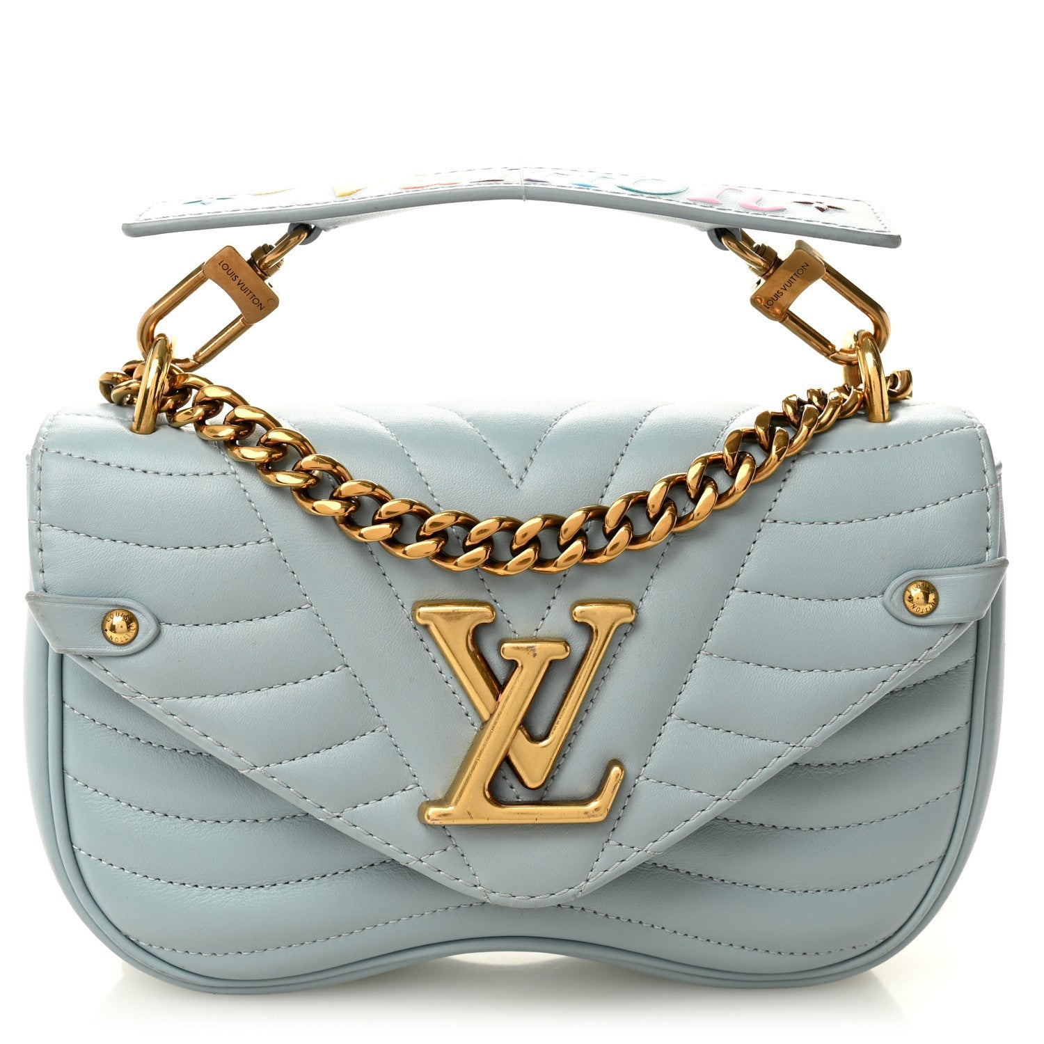 Louis Vuitton Calfskin New Wave Chain PM Porcelain Blue